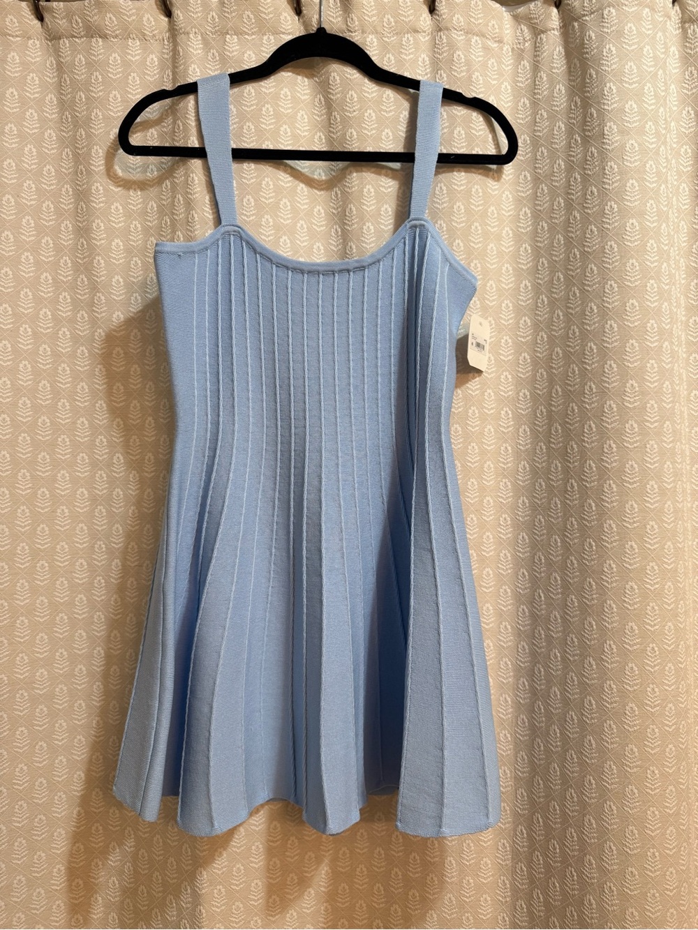 Altar'd State Light Blue Ribbed Fit-and-Flare Midi Dress